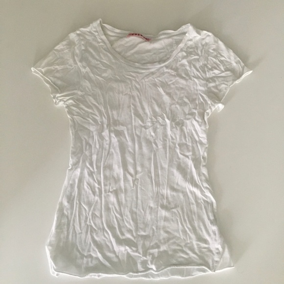 Velvet Tops - Velvet white cotton tee shirt